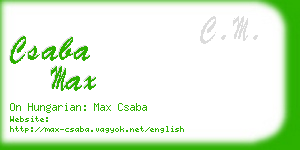 csaba max business card